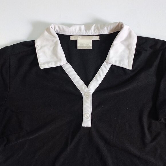 Nike Golf Dri-fit V-neck short sleeve polo shirt black women's size S (4-6) - Picture 2 of 10
